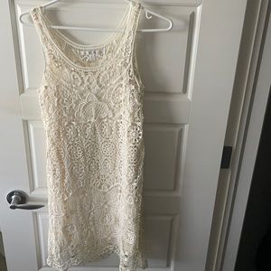 Lauren Conrad cream crochet dress